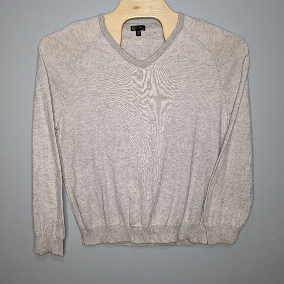 J. Crew Other - J.Crew Mens Cashmere Cotton Beige Gray Vneck Sweater XL Pullover Lightweight